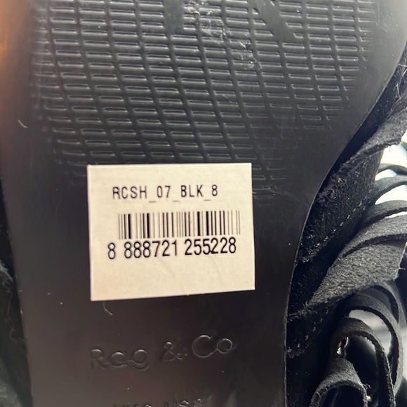 Rag & Co fringe studded black flats leather 8M NWT mules low heel dressy career - Picture 14 of 14